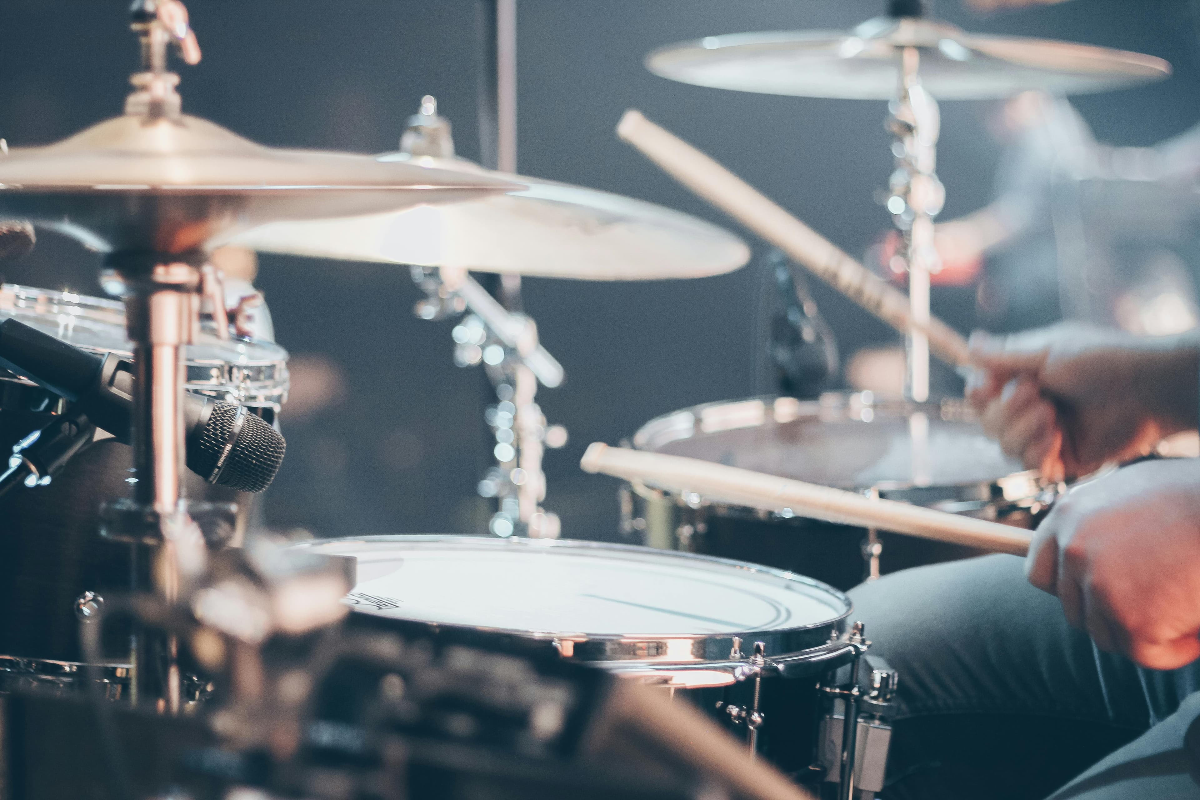 Drummer performing
